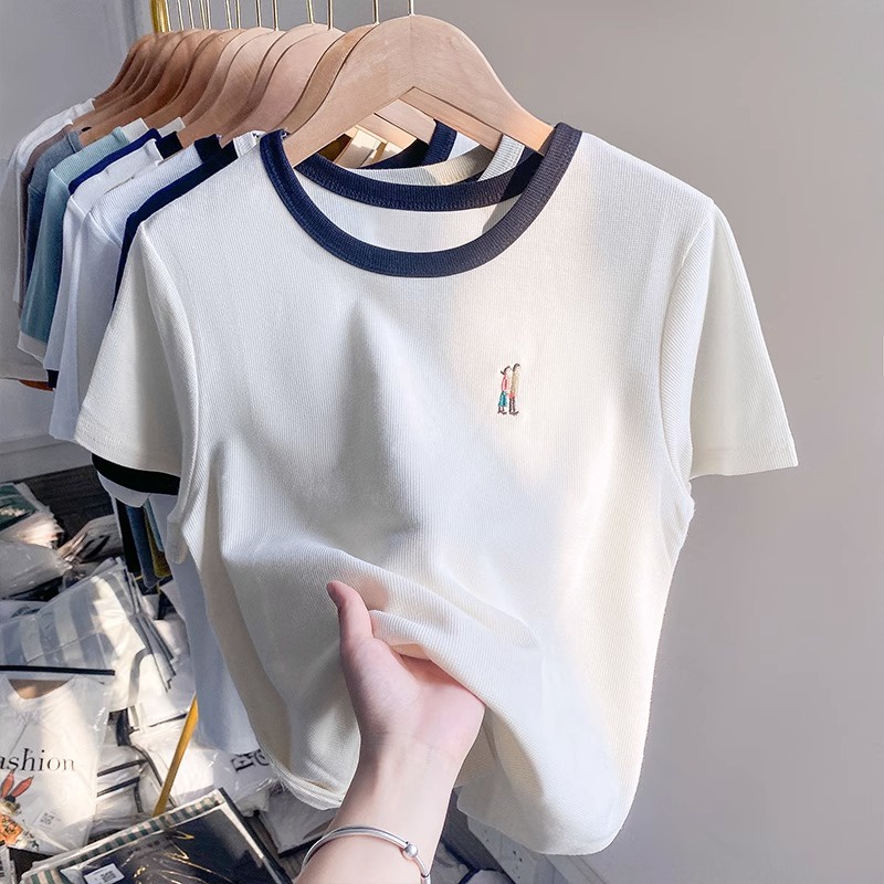 Áo phông áo thun áo quảng châu croptop áo thun màu be áo phông trắng áo phông đen trơn áo croptop basic cặp đôi