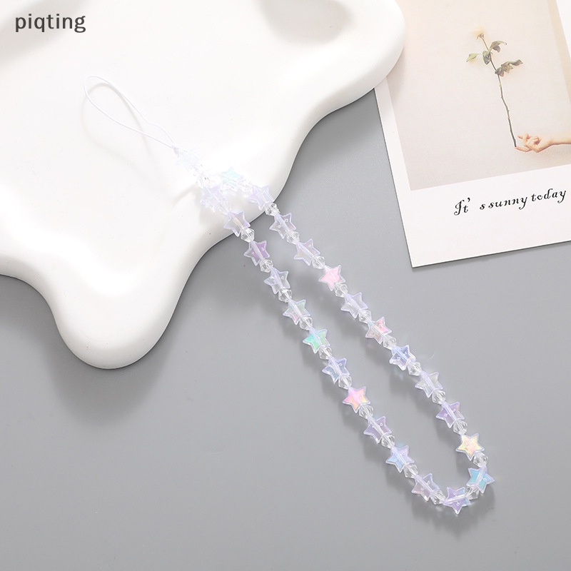 Piqt Dây Đeo Điện Thoại Chuỗi Hạt Ngôi Sao Năm Cánh Mạ Màu Chống Rơi Chống Thất Lạc EN