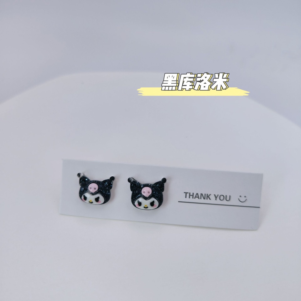 SANRIO Bông Tai Mạ Bạc 925 Hình Kuromi Cinnamoroll Melody Pochacco Dễ Thương Cho Học Sinh H0283