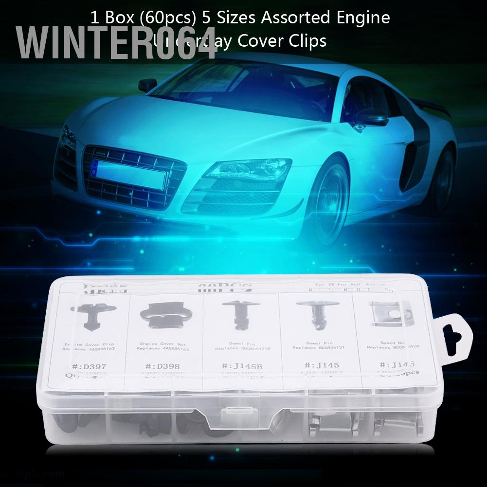 Winter064 60 Cái 5 Loại Động Cơ Xe Ô Tô Undertray Bìa Đáy Tấm Cố Định Clip Cho Audi
