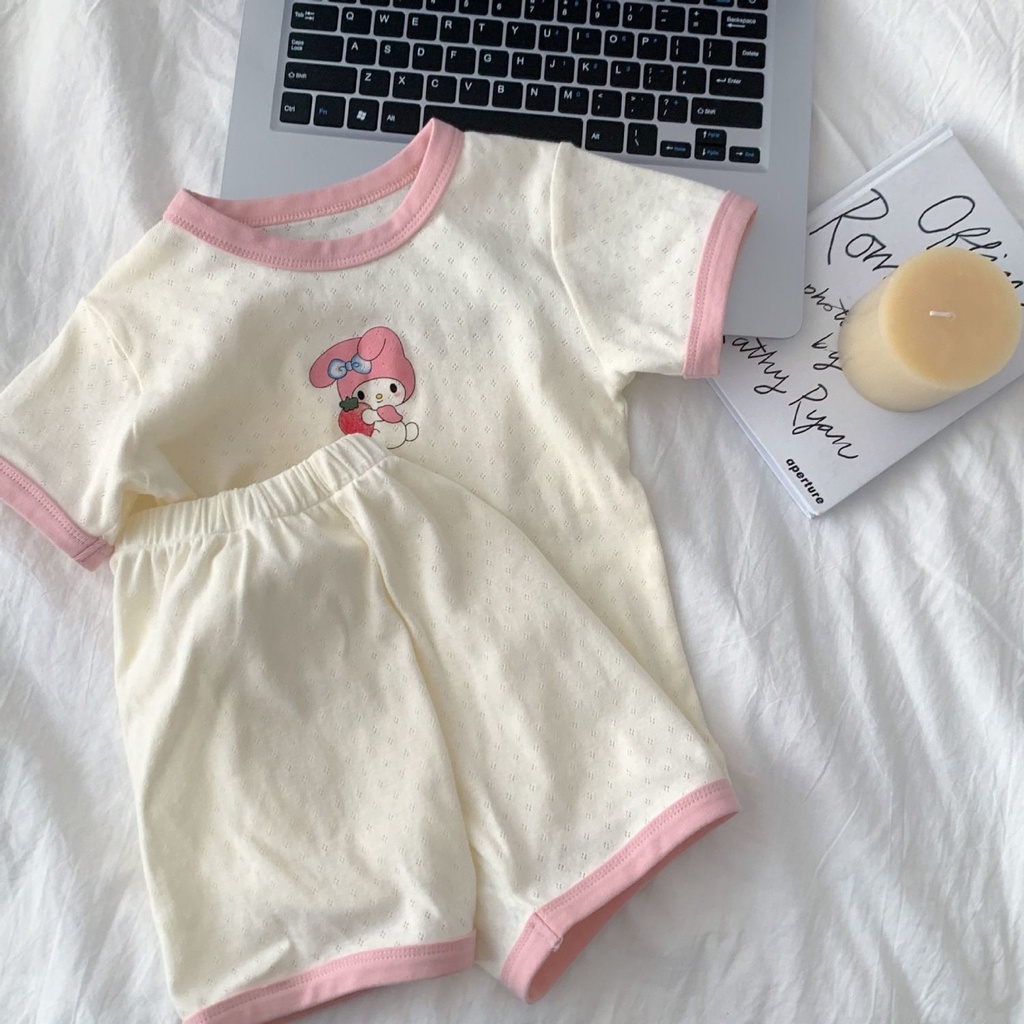 Bộ Đồ Ngủ Tay Ngắn Chất Cotton Thoáng Khí In Họa Tiết Hoạt Hình Dễ Thương Thời Trang Mùa Hè Cho Bé Trai Và Gái 5 Tuổi