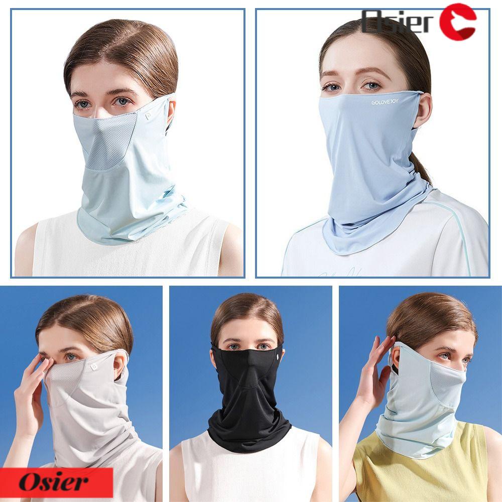 OSIER1 1 Khẩu Trang Balaclava Bằng Lụa Lạnh Chống Nắng Chống Tia UV Chắn Gió Bảo Vệ Mặt Và Cổ