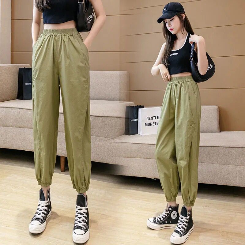 Quần Yếm Dài Đến Mắt Cá Chân Dáng Rộng Thời Trang Mùa Hè Cho Nữ