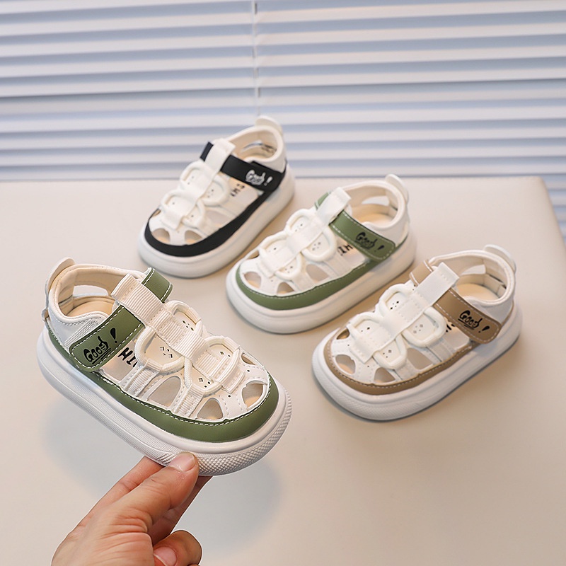 Giày Sandal Đi Biển Mùa Hè Phong Cách Hàn Quốc Hợp Thời Trang Mới Cho Bé Trai 1~12 Tuổi