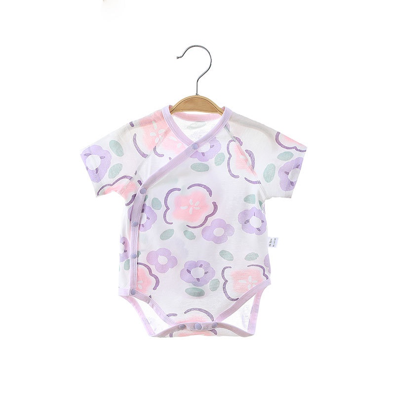 Bộ Áo Liền Quần Vải Cotton Mỏng Thời Trang Mùa Hè Cho Bé Sơ Sinh