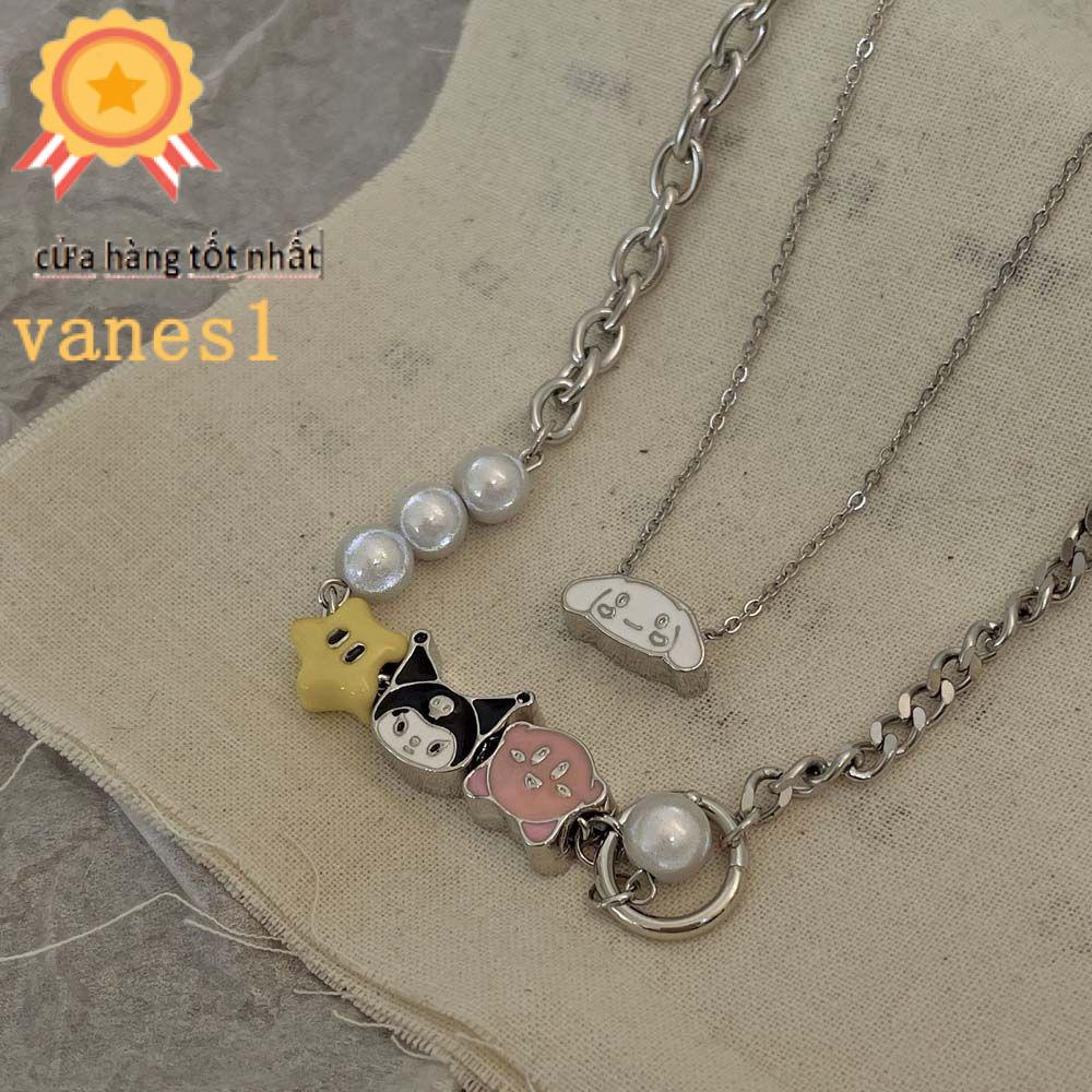 VANES1 Vòng Cổ Choker Nhiều Lớp Mặt Ngôi Sao Thời Trang Cho Nữ