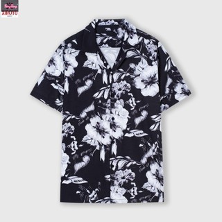 TOPGU wrinkle free breathable silk fabric shirt, regular shape, hard floral pattern shirt