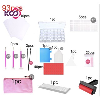 Bộ 93 dụng cụ làm tranh đính đá cho người mới bắt đầu