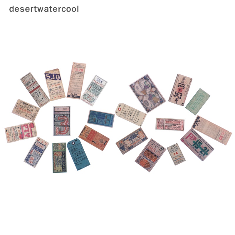 Set 22 Tấm Vé Vintage Trang Trí Sổ Tay DIY