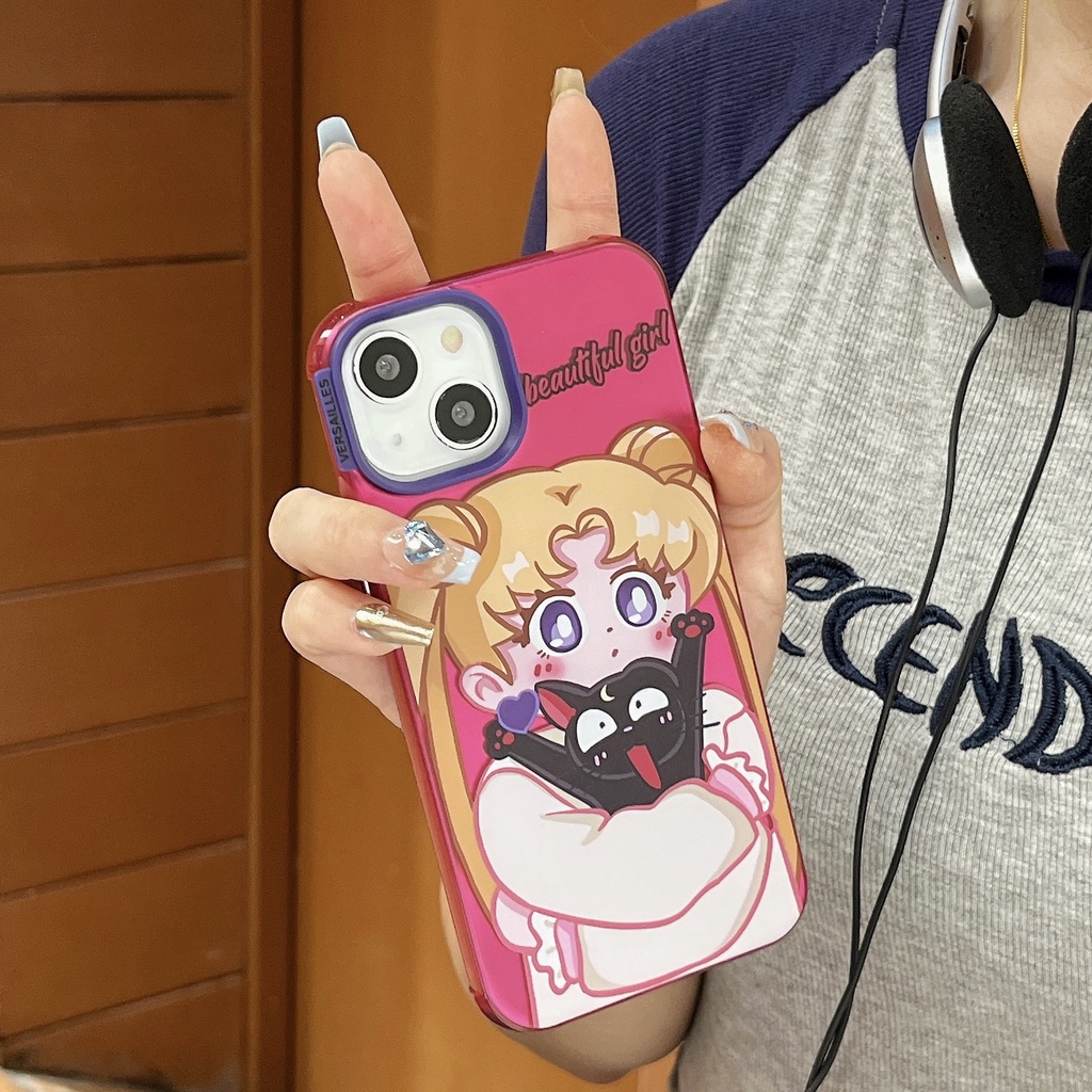 Ốp Điện Thoại Tpu Dẻo Trong Suốt Họa Tiết Hoạt Hình Thủy Thủ Mặt Trăng Vui Nhộn Cho iPhone 14 13 12 11 Pro Max