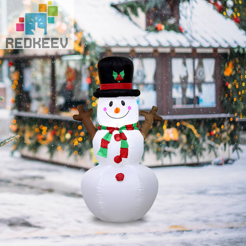 Bong Bóng Người Tuyết Có Đèn LED 1.6m Dùng Trang Trí Tiệc Giáng Sinh