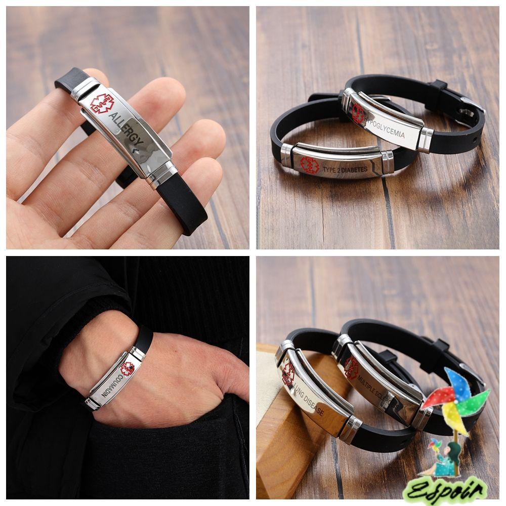 ESPO Vòng Tay Cảnh Báo Khẩn Cấp Bằng Thép Không Gỉ Cho Nam Và Nữ
