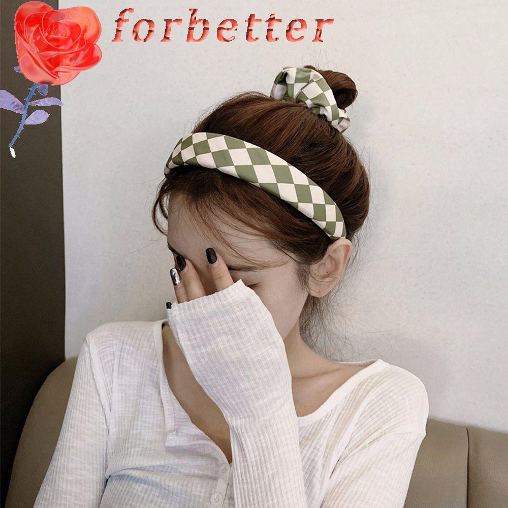 FORBETTER Dây Cột Tóc Bản Rộng Co Giãn Phong Cách Hàn Quốc Ngọt Ngào Cho Nữ