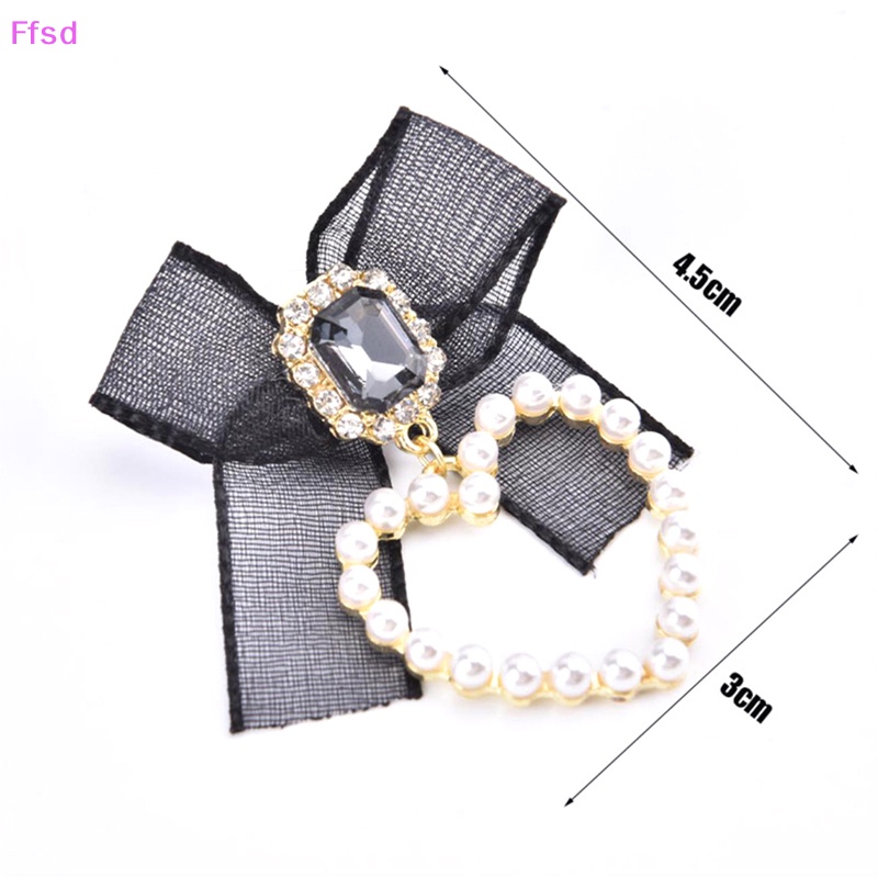 {Ffsd} Khuyên Tai Hình Nơ Đen Đính Ngọc Trai Nhân Tạo Ngọt Ngào