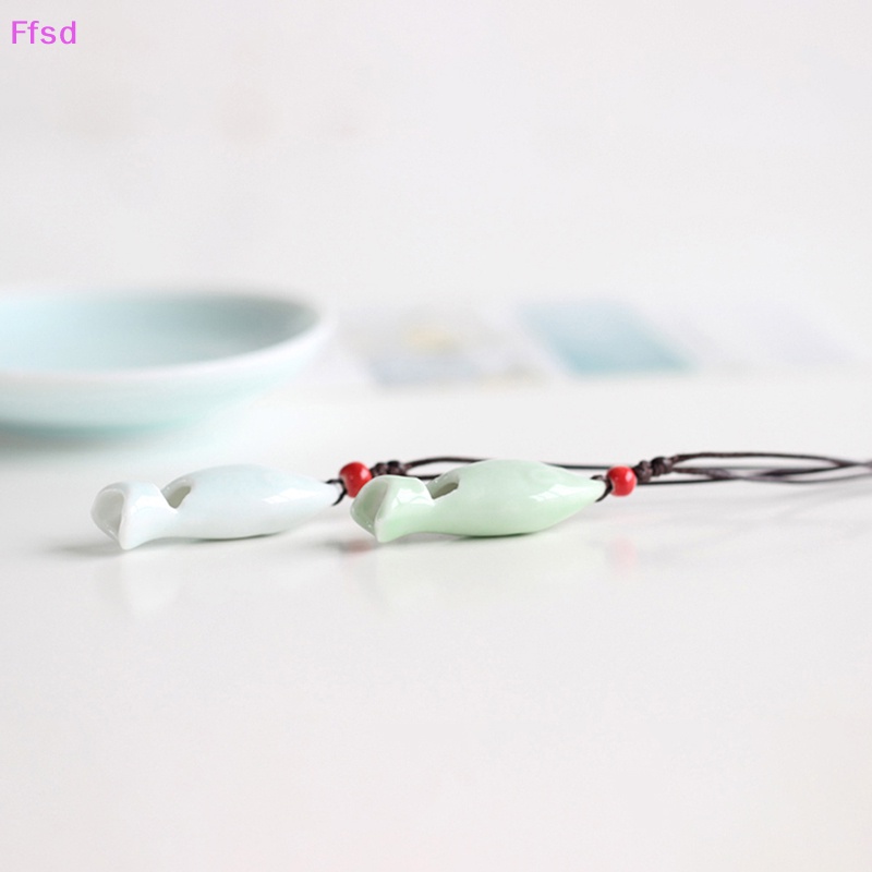 {Ffsd} Vòng cổ Mặt Hình Cá Gốm Sứ Có Còi Làm Quà Tặng Trang Sức Cổ Điển Cho Trẻ Em