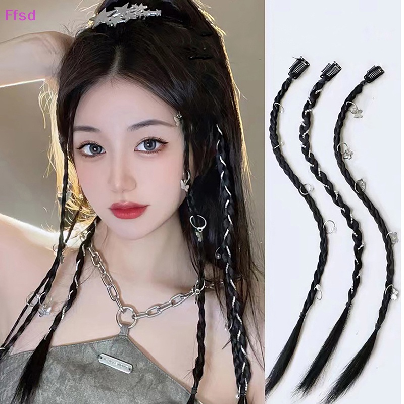 {Ffsd} Y2k Tóc Giả Thắt Bím Phong Cách Thời Trang Cá Tính Không Để Lại Dấu Vết Cho Nữ