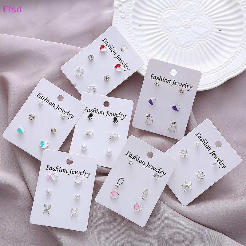 {Ffsd} Bộ Bông Tai Xỏ Hạt Ngọc Trai Pha Lê Hình Học Hiện Đại Thời Trang Hàn Quốc Cho Nữ * Giảm Giá Hot