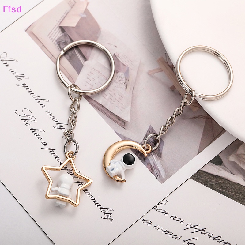 {Ffsd} Móc Khóa Cặp Đôi Hình Mặt Trăng Ngôi Sao Thiết Kế Sáng Tạo Lãng Mạn