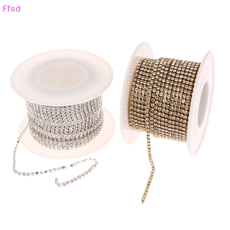 1 Cuộn Dây Xích 10M 2.0mm Đính Đá Lấp Lánh Dùng Trang Trí Quần Áo DIY