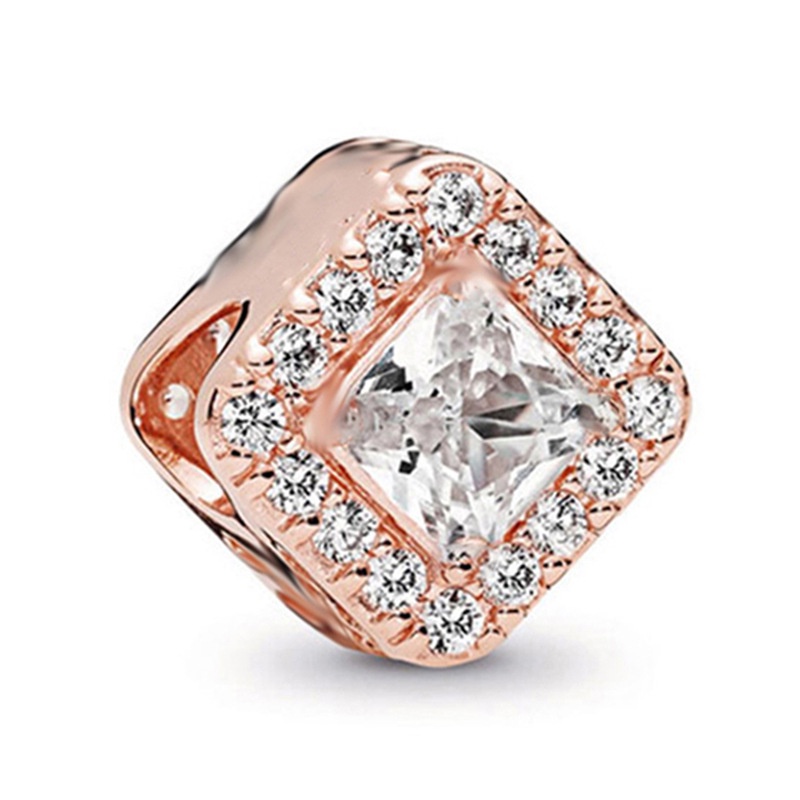 Hạt Charm Màu Vàng Hồng Đính Đá Thời Trang Dành Cho Nữ