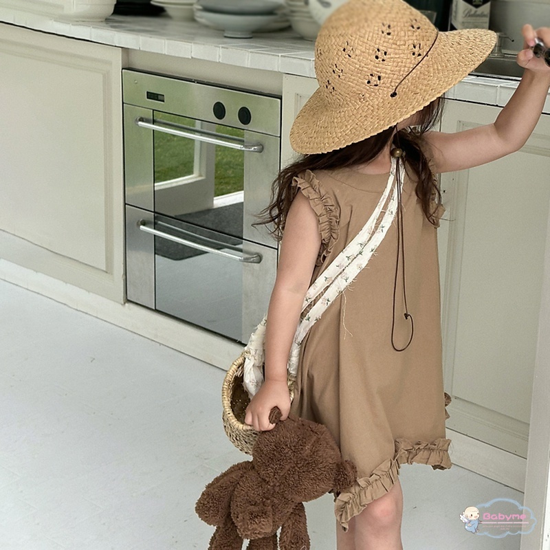 Đầm Phồng Không Tay Thân Thiện Với Da Thoáng Khí Thời Trang Mùa Hè Dành Cho Bé Gái