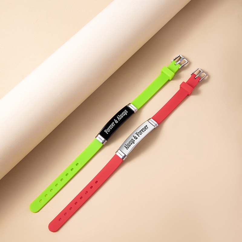 Ygt 1 Cặp Vòng Tay Silicone Thép Không Gỉ In Chữ Ker King His Queen Cho Cặp Đôi