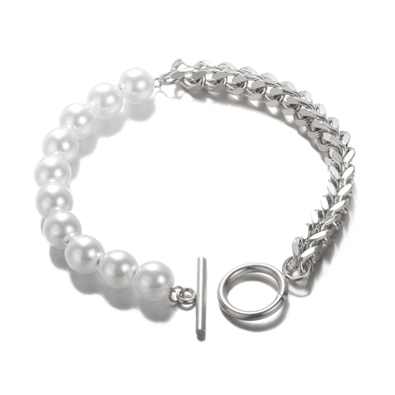 Ygt Vòng Tay Dây Xích Đính Ngọc Trai Nhân Tạo Bằng Thép Không Gỉ Thời Trang Cho Nữ