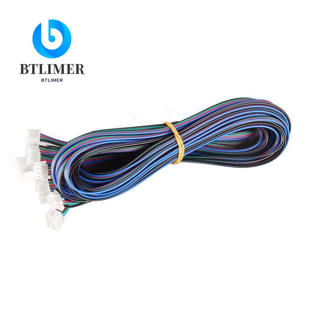 BTLIMER Set 6 Dây Đồng Thiếc PVC 1.5M / 4.9ft XH2.54 4pin Sang 6pin 300V Cho Động Cơ Bước Máy In 3D Nema 17