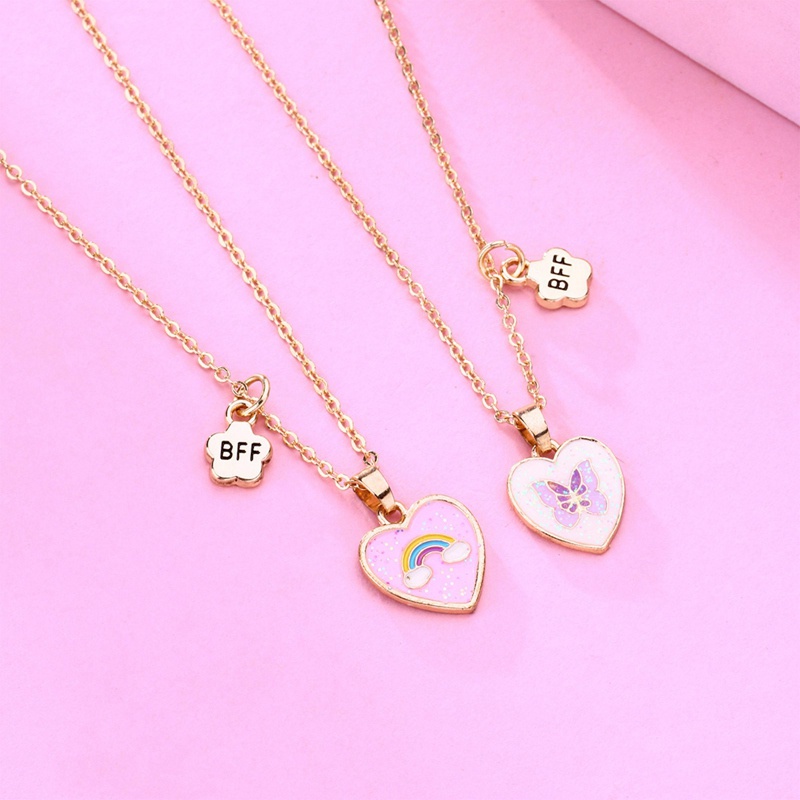 Bộ 2 Vòng cổ Tình Bạn Mặt Hình Trái Tim / Bướm Dễ Thương