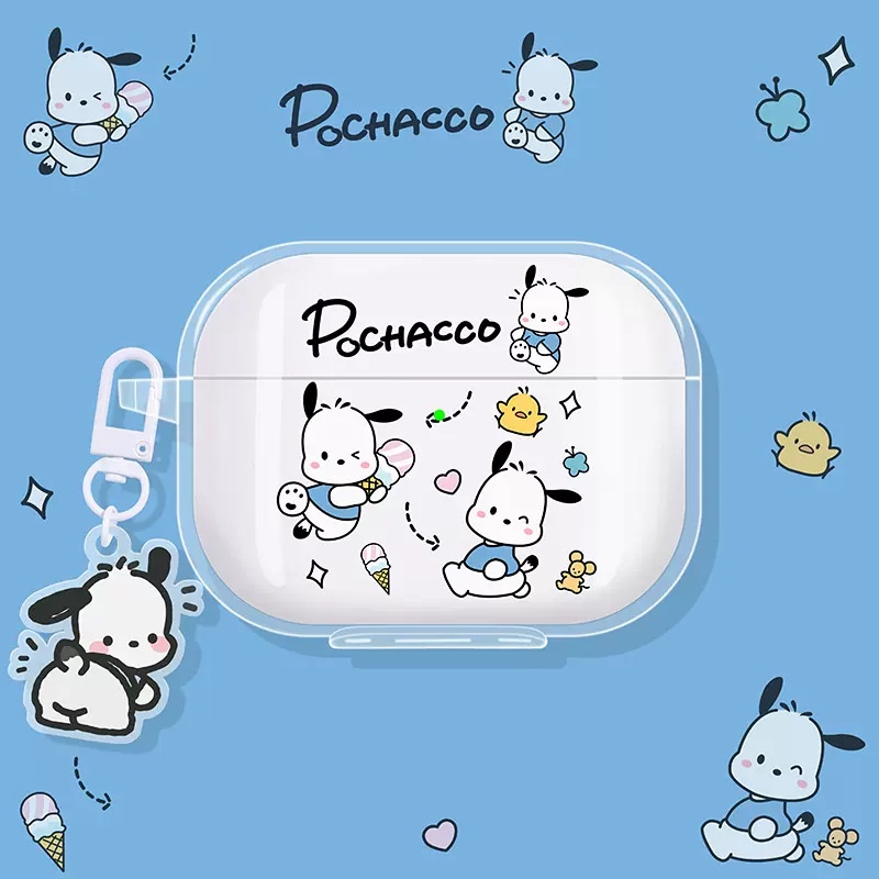 Vỏ Bảo Vệ Hộp Sạc Tai Nghe Airpods Pro 2 3 1 1 / 2 I12 I9s I11 I13 Bằng TPU Mềm Trong Suốt Hình Chú Chó Hoạt Hình