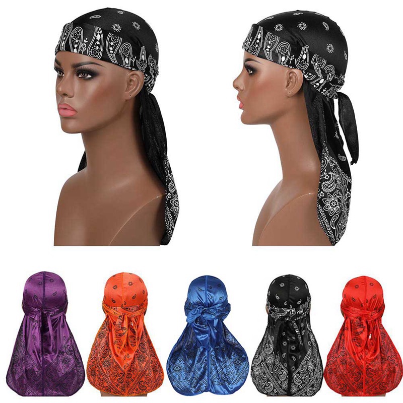 Designer Mũ Durag Cap Lưỡi Trai Lụa Cao Cấp Thiết Kế Gợn Sóng Doo Rags