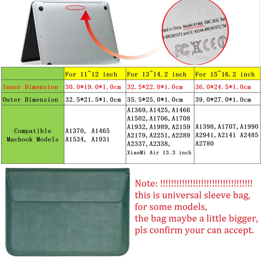 Túi Da Đựng Laptop Macbook Air 13.3 / Pro 13 / Air 13.6 M2 / M1 Mac Pro 14.2 / 15.4 / Pro 16.2 Có Giá Đỡ