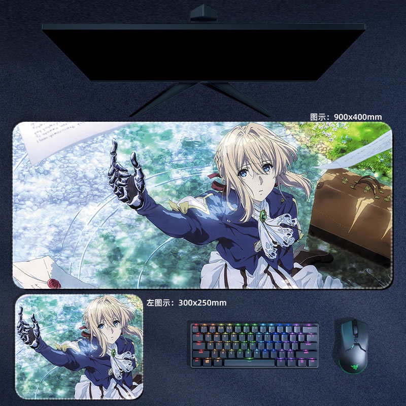 Tấm Lót Chuột Và Bàn Phím Máy Tính Họa Tiết Anime Violet Evergarden Violet Xxl