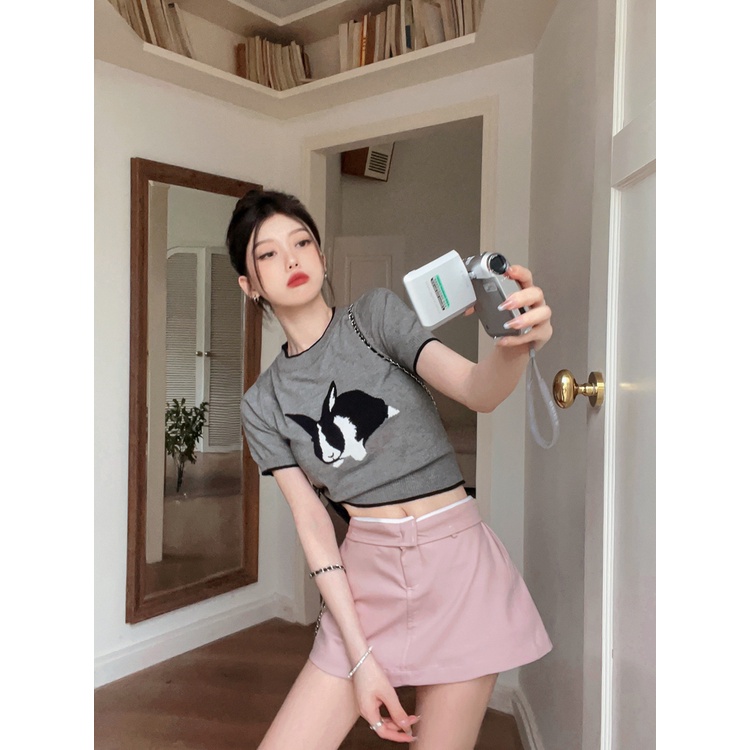 Áo Thun 100% Cotton Tay Ngắn Phong Cách Hàn Quốc Cho Nữ