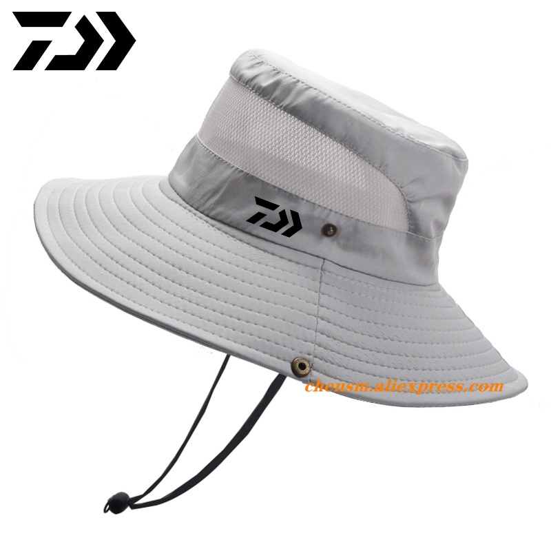 Mũ Tai Bèo Chống Nắng Daiwa 2023 Có Dây Rút Thoáng Khí Bảo Vệ Khỏi Tia UV Mùa Hè Cho Nam Hoạt Động