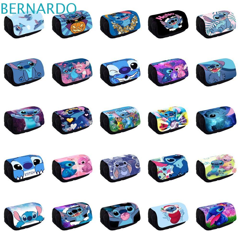 BERNARDO Túi Đựng Bút Chì Sức Chứa Lớn Bằng Nylon In Họa Tiết Hoạt Hình Lilo &amp; Stitch Dễ Thương Cho Học Sinh