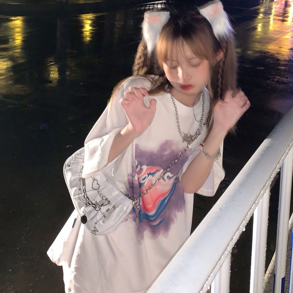 Áo Thun Ngắn Tay Dáng Rộng Thời Trang Mùa Hè Dành Cho Nữ