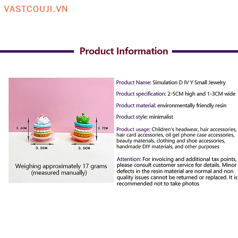 Bộ 10 Mô Hình Bánh Trái Cây 3D Bằng Nhựa Resin Dùng Trang Trí Sổ Tay DIY