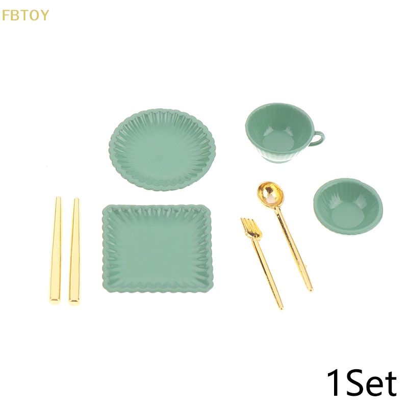 1 Bộ Chén Dĩa Muỗng Cà Phê 1: 12 Trang Trí Nhà Búp Bê