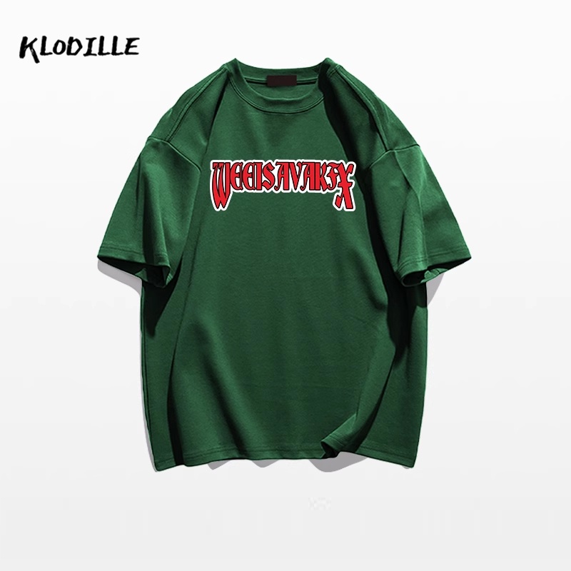 KLODILLE  Áo Thun Tay Ngắn Dáng Rộng Chất Liệu 100% Cotton Cao Cấp Thời Trang Theo Phong Cách Hàn Quốc Cho Nam Local Brand