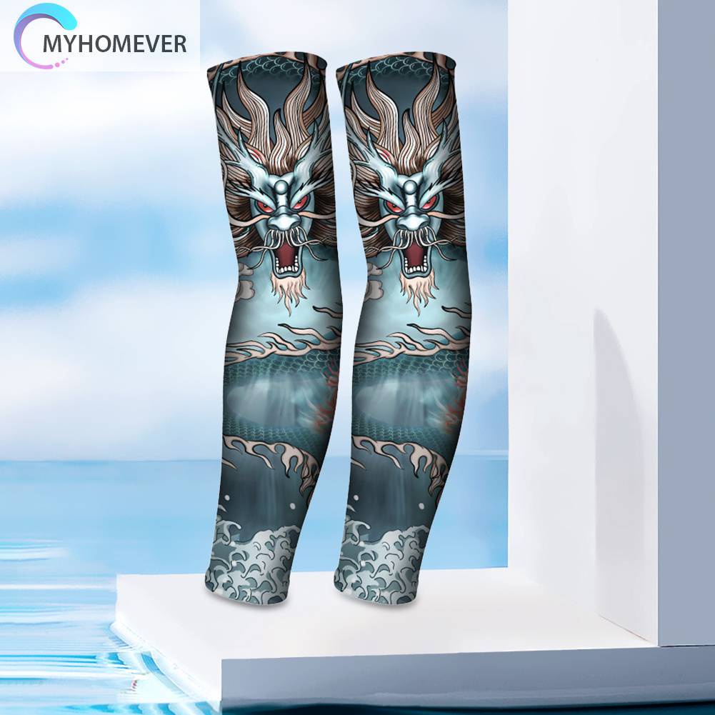 Vỏ Bọc Cánh Tay Hình Xăm Bằng Lụa Lạnh Gọn Nhẹ Di Động Cho Hoạt Động Thể Thao Ngoài Trời