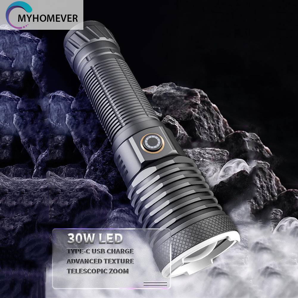 Đèn Pin 30W IPX4 Chống Thấm Nước IPX4 800LM Sạc USB Loại C
