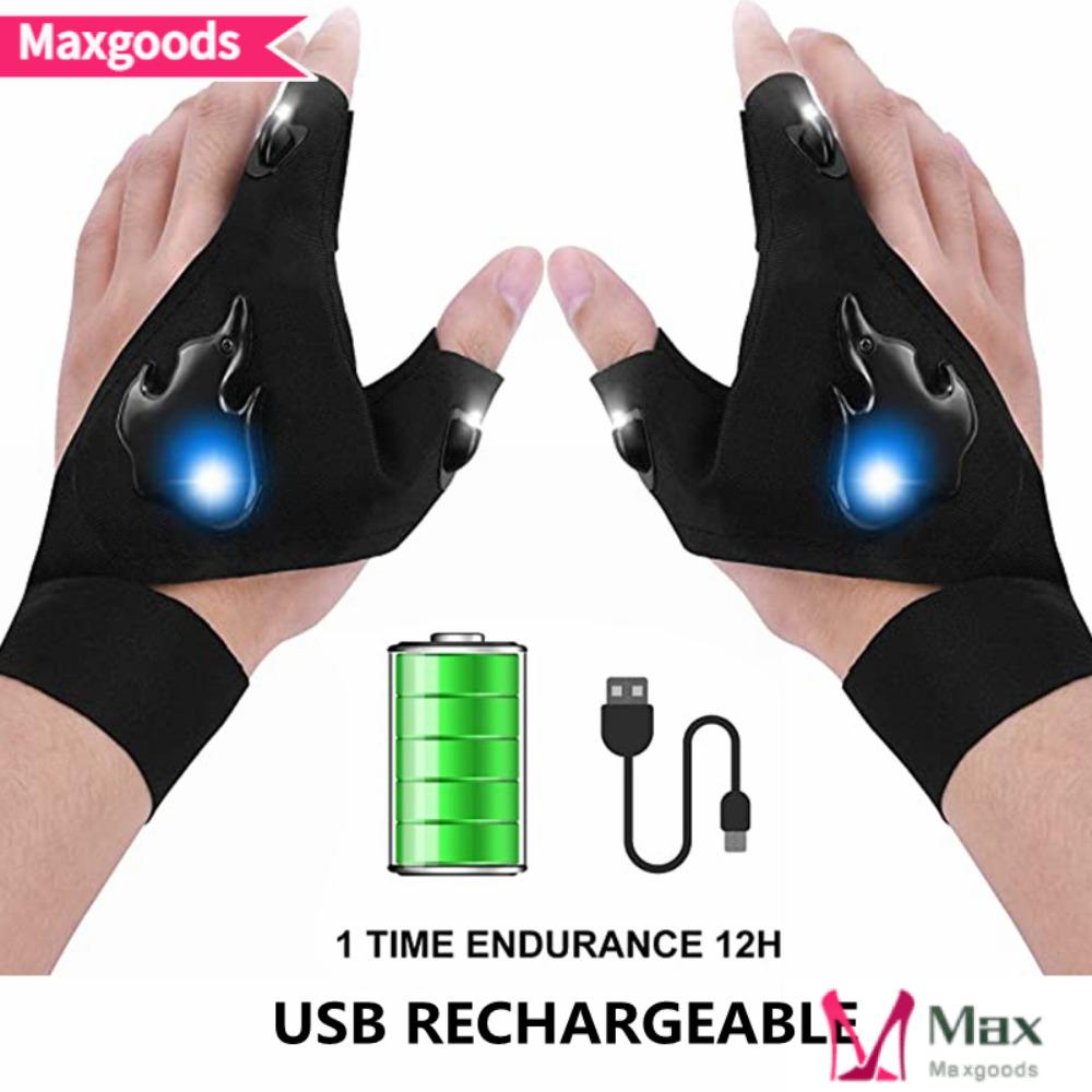 MAXG 1 Đôi Găng Tay Đèn LED Có Thể Sạc Lại Bằng Cổng USB Dùng Câu Cá / Cắm