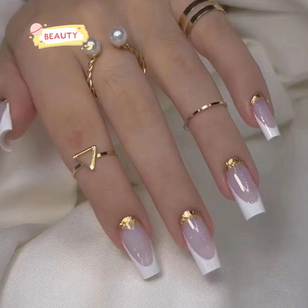 BEAUTY Bộ 24 Móng Tay Giả Che Phủ Toàn Diện DIY