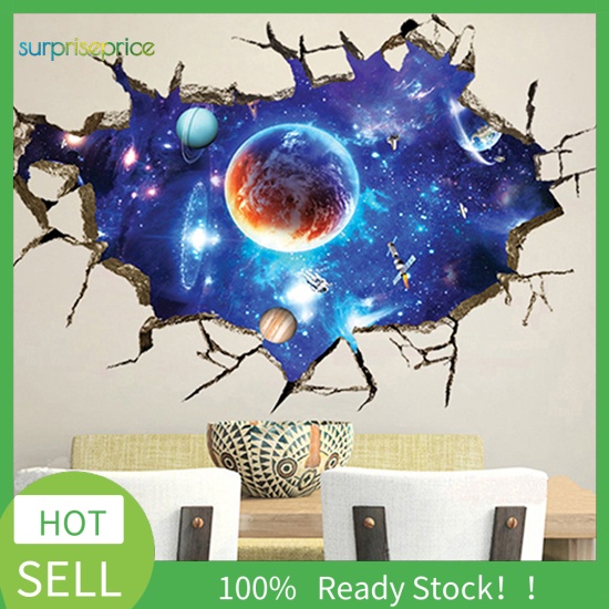 (Bất Ngờ) Hình Dán Tường Ngoài Không Gian Vũ Trụ 3D Nghệ Thuật Tự Làm Thủ Công Trang Trí Phòng Ngủ