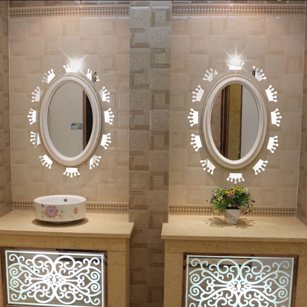 Bộ 18 Miếng Dán Tường Bằng Acrylic Tráng Gương Hình Đám Đông Độc Đáo Trang Trí Nhà Cửa / Khách Sạn