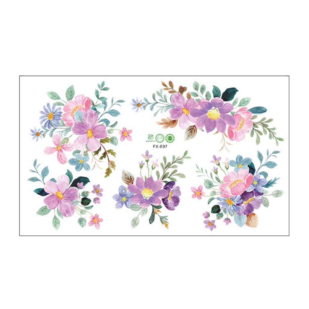 Miếng Dán Tường Bằng PVC Họa Tiết Hoa Màu Sắc Tươi Sáng Có Thể Tháo Gỡ Trang Trí Nhà Cửa