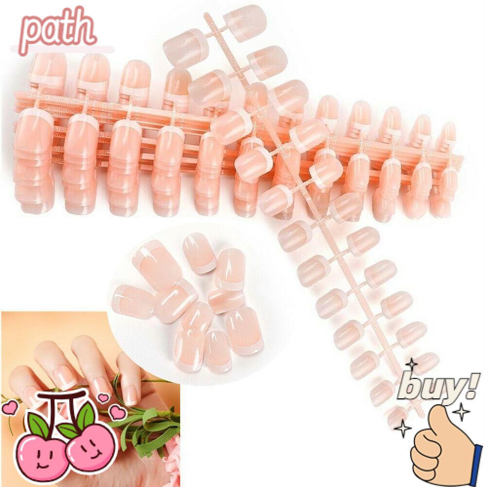 PATH Bộ Móng Giả Đầu Vuông Che Phủ Toàn Diện Màu Trắng Thời Trang