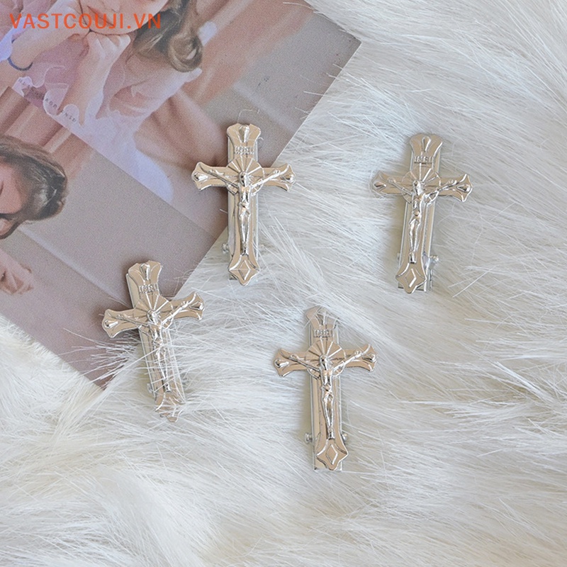 Bộ 2 Kẹp Tóc Kim Loại Thiết Kế Đơn Giản Phong Cách Vintage Cho Nữ Y2K