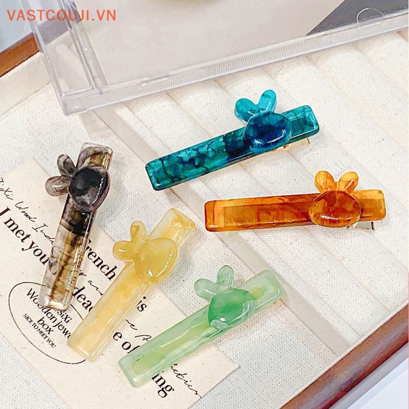Kẹp Tóc Màu Trơn Hình Thỏ Dễ Thương Thời Trang Xuân Hè Cho Nữ